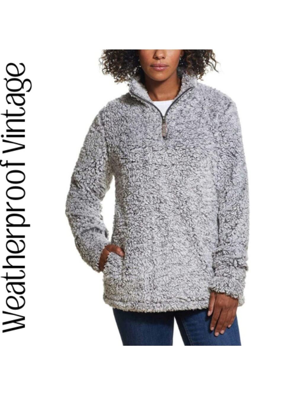 WEATHERPROOF VINTAGE Blue Sherpa Pullover M
